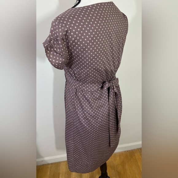 Garnet Hill sz. 4p dress fit and partial flair. Medium brown with a white dot - Picture 9 of 15